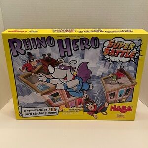 Rhino Hero Super Battle 3D Card Stacking Game HABA Excellent Unplayed